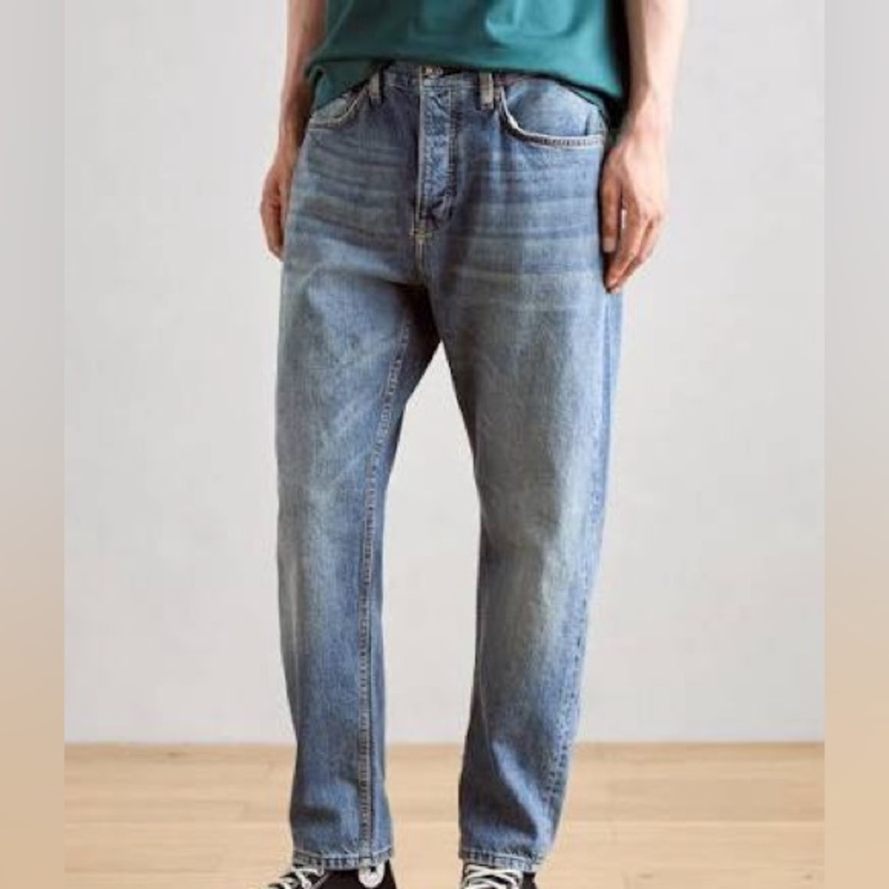 Scotch and Soda Dean Loose Taper in distressed bleach wash